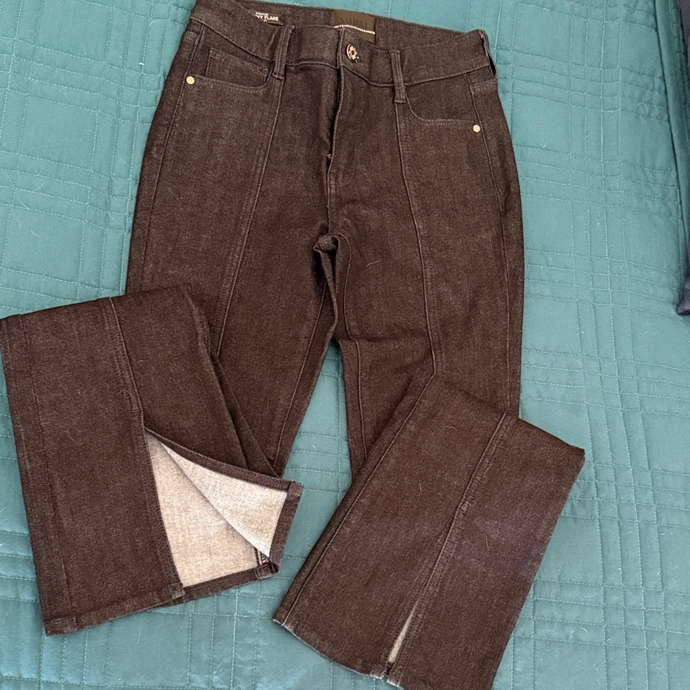 White House Black Market Black High-Rise Skinny Flare Jeans